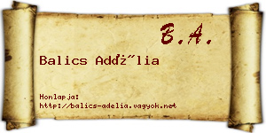 Balics Adélia névjegykártya